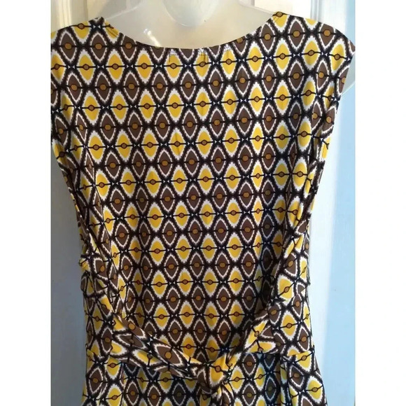 Cocomo Woman Top Brown Yellow Sleeveless Built-in Bra Tie Back No Tags Bust 46" - Picture 5 of 6